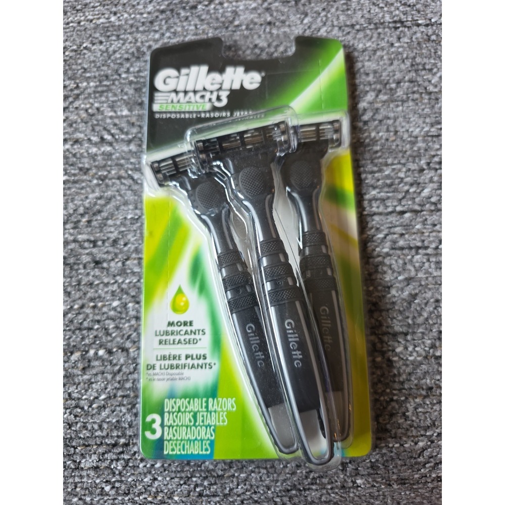 Gillette Razors Mach 3 Sensitive Disposable Razors 3 Count